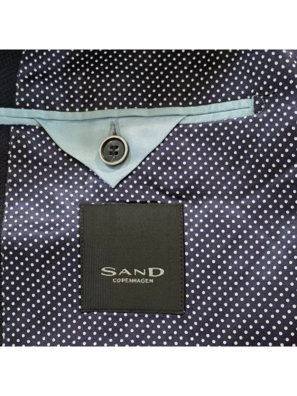 SAND Copenhagen Wool Blazer 52IT 42R Navy Plaid Soul Zignone Italian Fabric Edgy